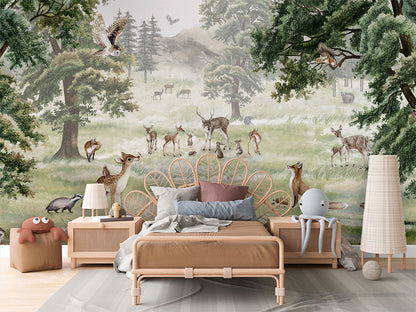 Forest Fun luxury wallpaper in kids room interior — Artehub Egypt
