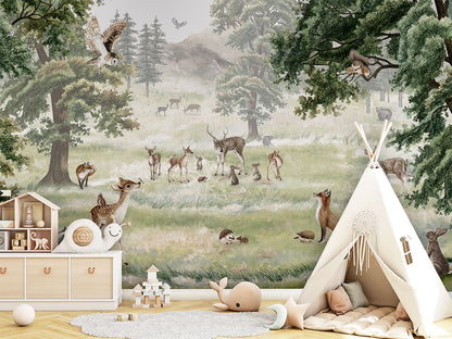Forest Fun luxury wallpaper in kids room interior — Artehub Egypt