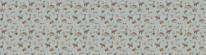 Forest Gathering - Blue European wallpaper motif design for kids room — Artehub Egypt