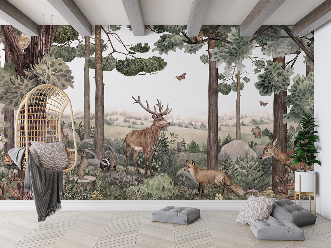 Forest Jive luxury wallpaper in kids room interior — Artehub Egypt