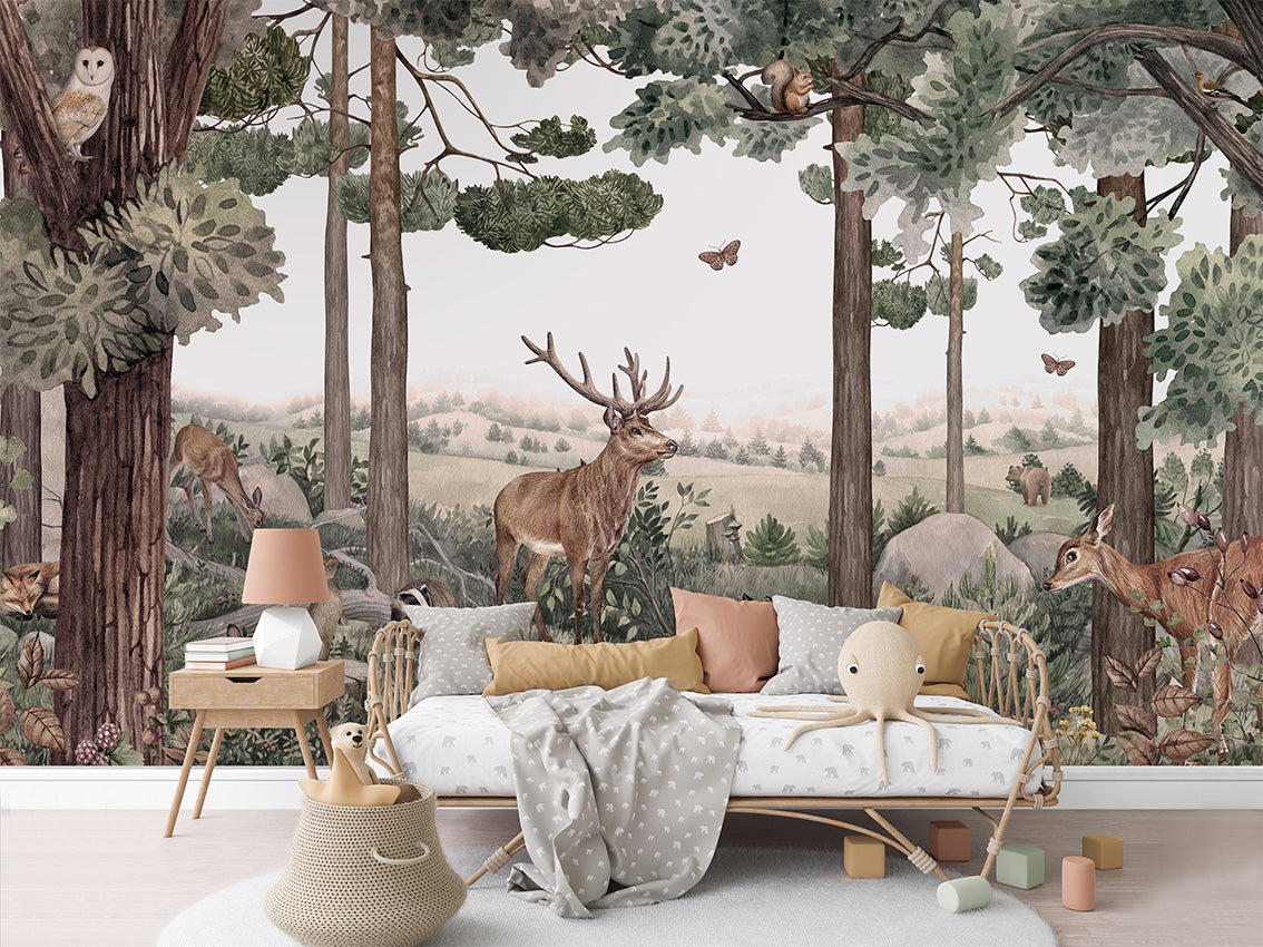 Forest Jive luxury wallpaper in kids room interior — Artehub Egypt