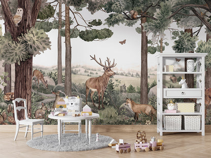 Forest Jive luxury wallpaper in kids room interior — Artehub Egypt