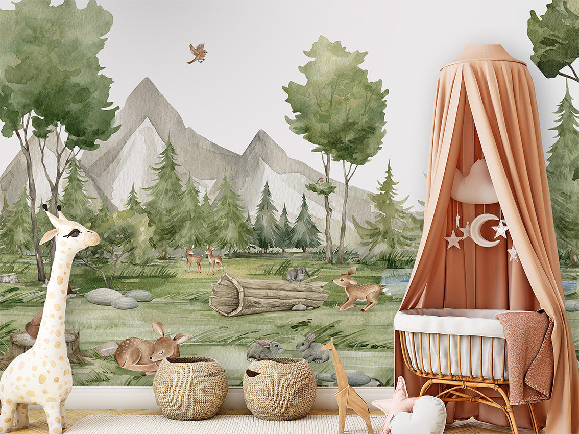 Forest_Joy kids room wallpaper interior — premium wallpaper by Artehub Egypt