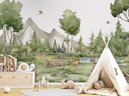 Forest_Joy kids room wallpaper interior — premium wallpaper by Artehub Egypt