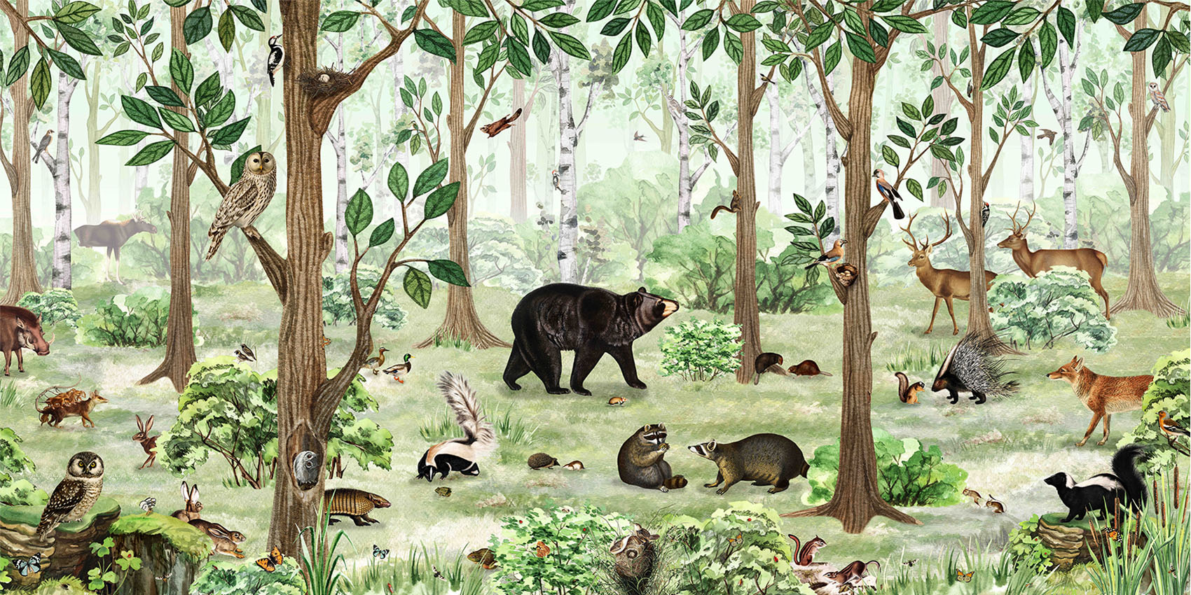 Forest Lookbook European mural wallpaper design for kids room — Artehub Egypt