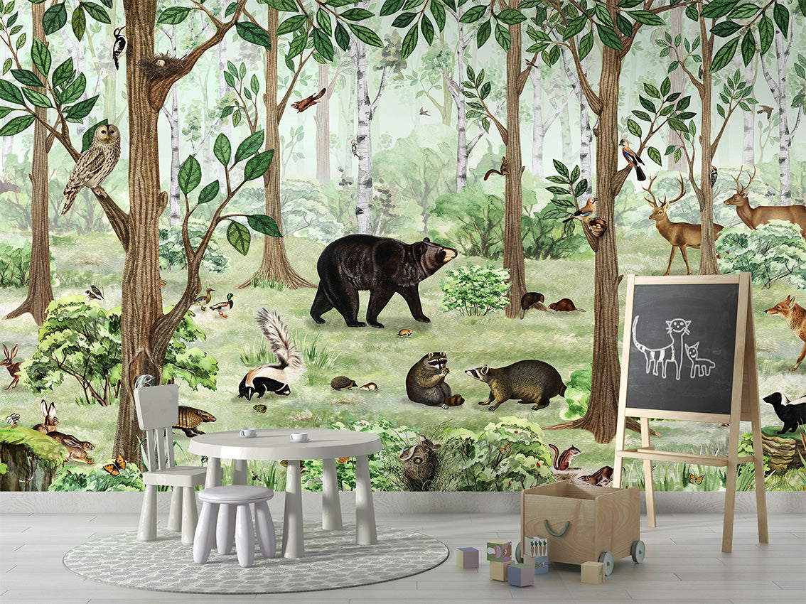 Forest Lookbook luxury wallpaper in kids room interior — Artehub Egypt