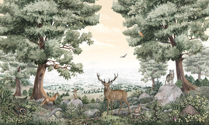 Forest Vista European mural wallpaper design for kids room — Artehub Egypt