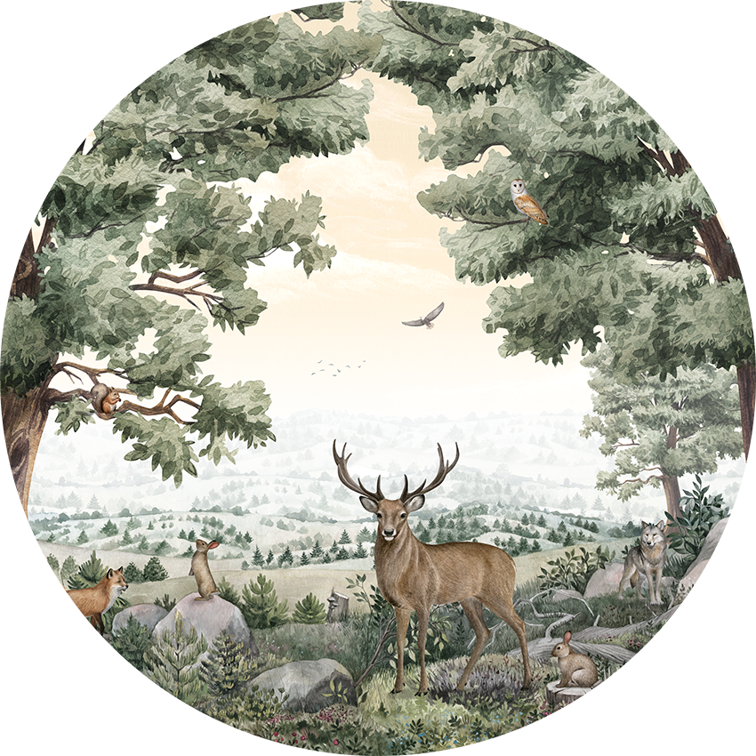 Forest Vista wall circle sticker by Artehub