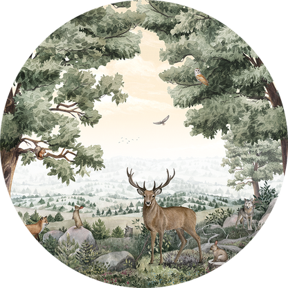 Forest Vista wall circle sticker by Artehub