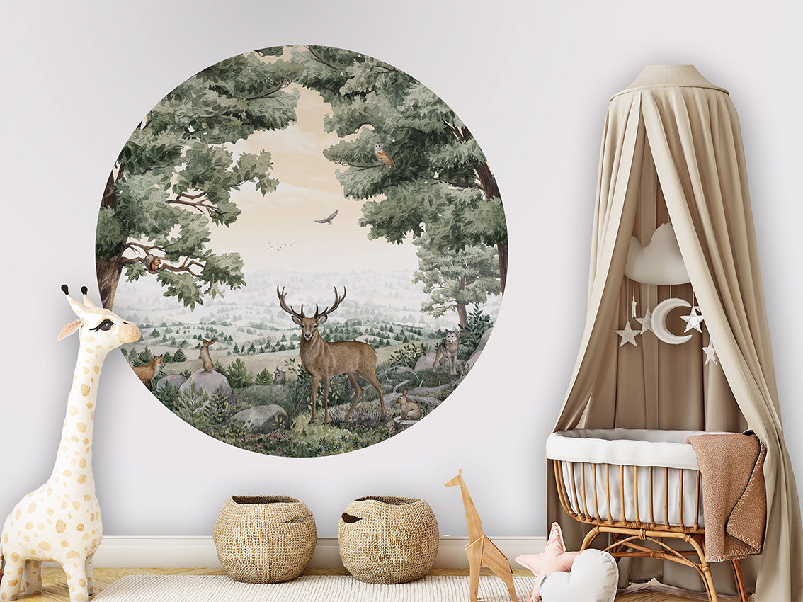 Forest Vista wall circle sticker by Artehub