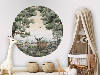 Forest Vista wall circle sticker by Artehub