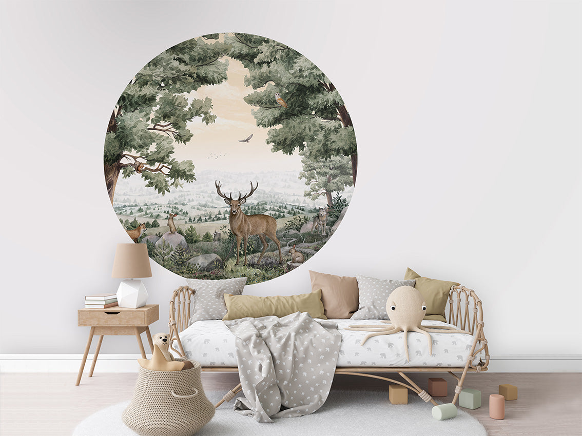 Forest Vista wall circle sticker by Artehub