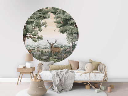 Forest Vista wall circle sticker by Artehub