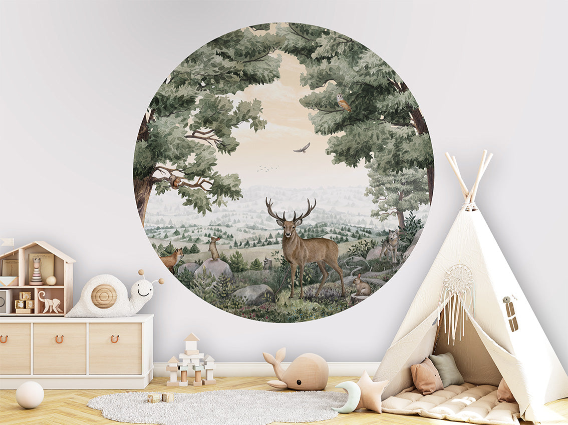 Forest Vista wall circle sticker by Artehub