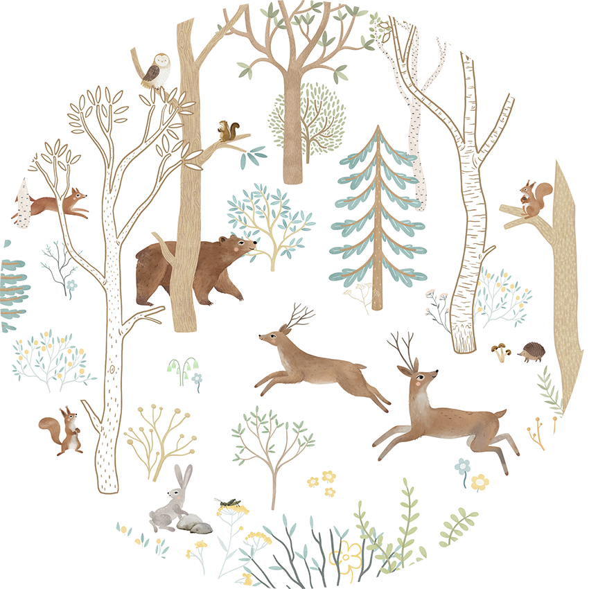 Frisky Forest - Blue - Circle