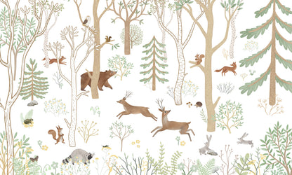 Frisky Forest - green mural wallpaper design — premium wallpaper by Artehub Egypt