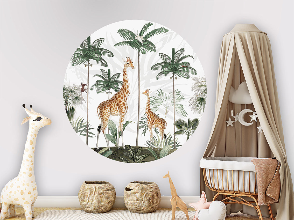 Gracious Giraffes wall circle sticker by Artehub