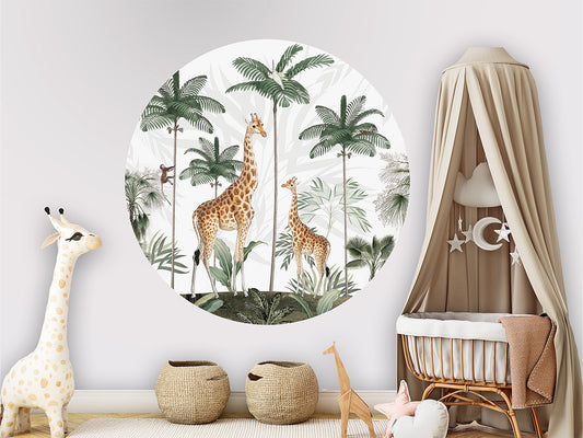 Gracious Giraffes wall circle sticker by Artehub