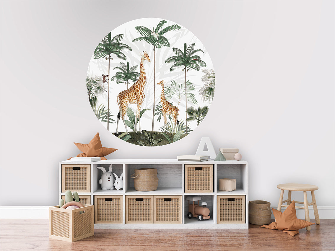 Gracious Giraffes wall circle sticker by Artehub