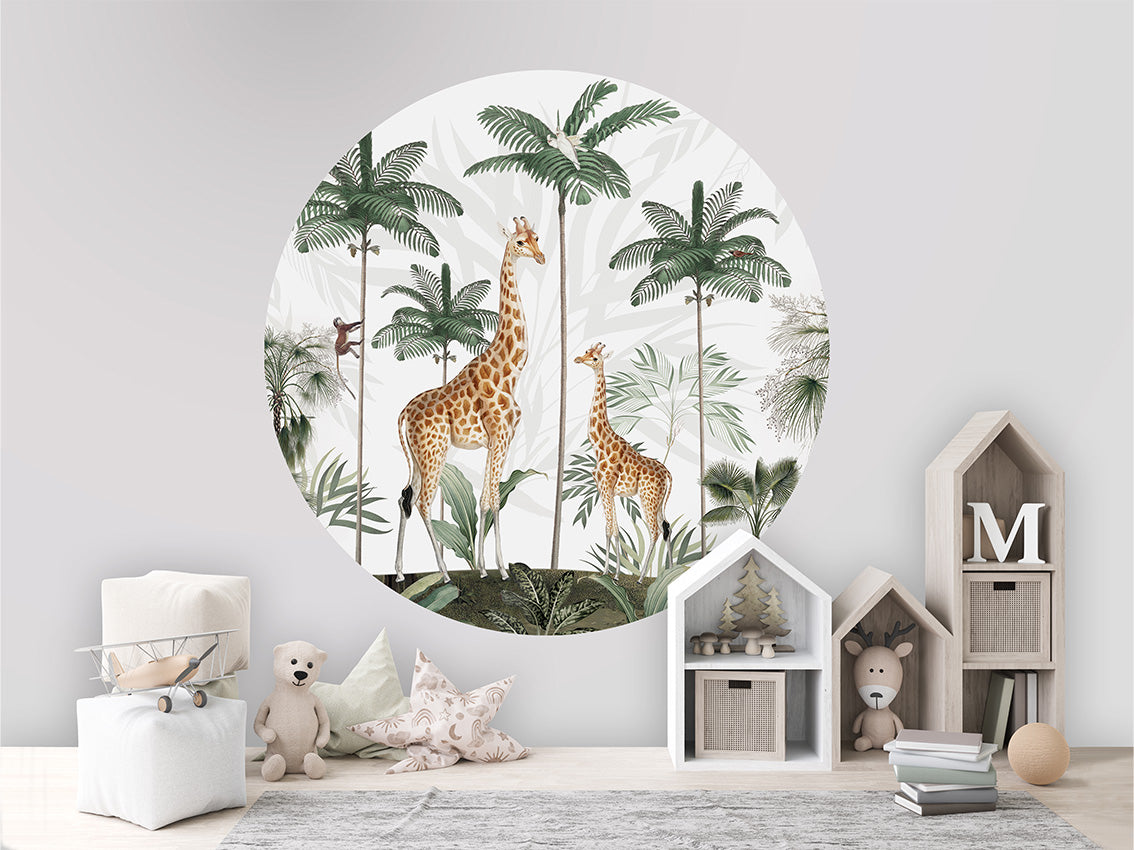 Gracious Giraffes wall circle sticker by Artehub