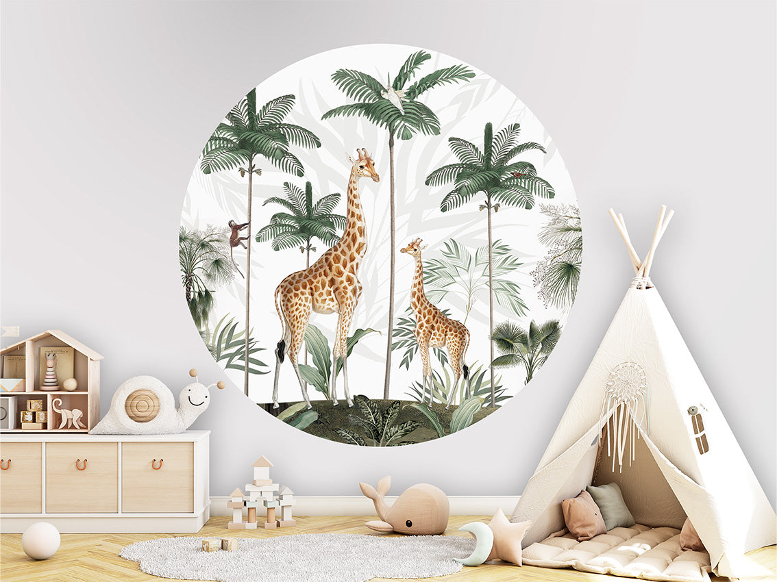 Gracious Giraffes wall circle sticker by Artehub
