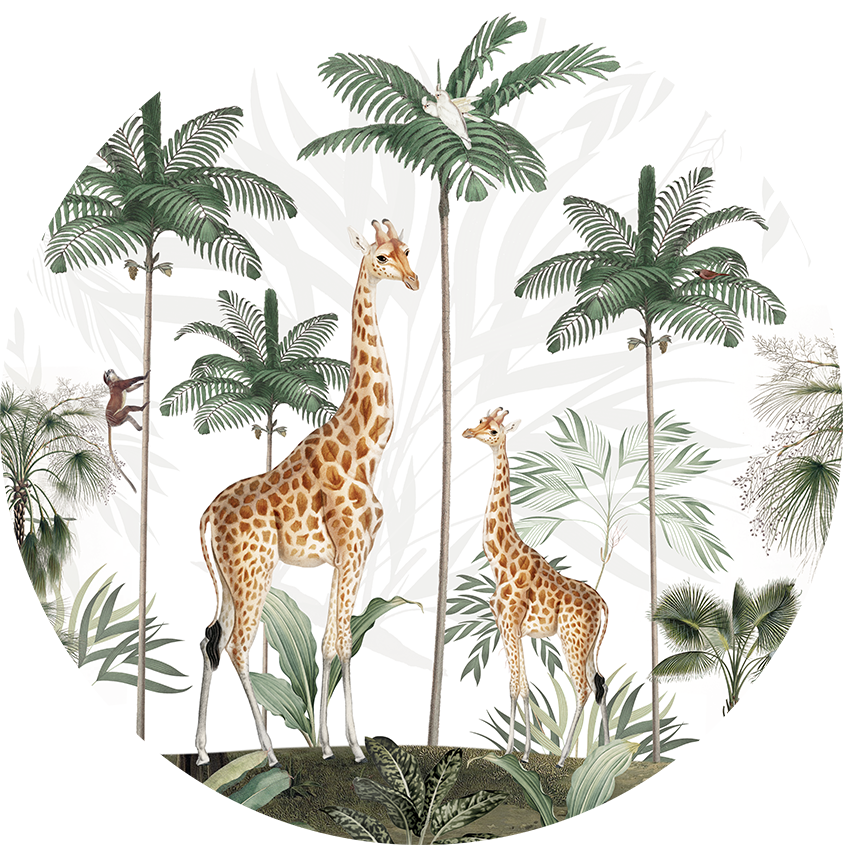 Gracious Giraffes wall circle sticker by Artehub