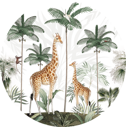 Gracious Giraffes wall circle sticker by Artehub