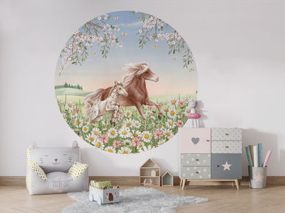 Happy Horses wall circle sticker by Artehub