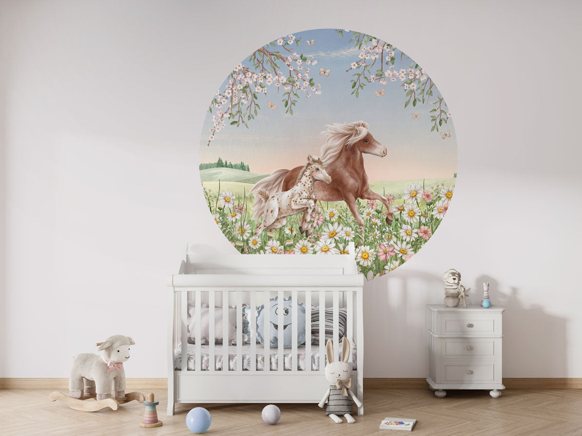 Happy Horses wall circle sticker by Artehub