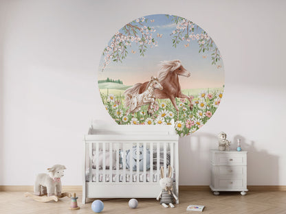 Happy Horses wall circle sticker by Artehub