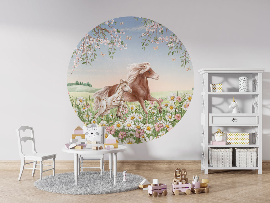 Happy Horses wall circle sticker by Artehub
