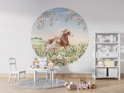 Happy Horses wall circle sticker by Artehub