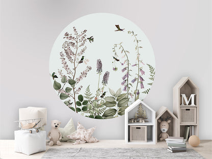 Hummingbird Hedge wall circle sticker by Artehub