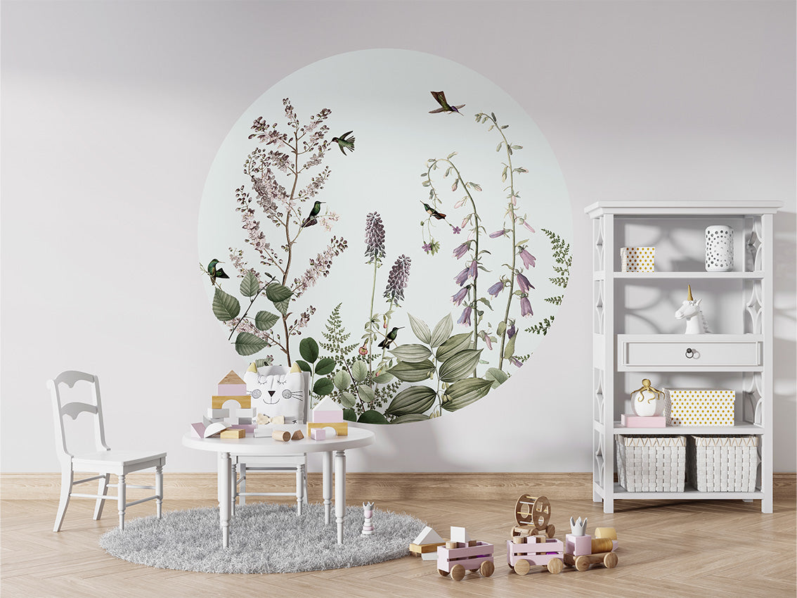 Hummingbird Hedge wall circle sticker by Artehub