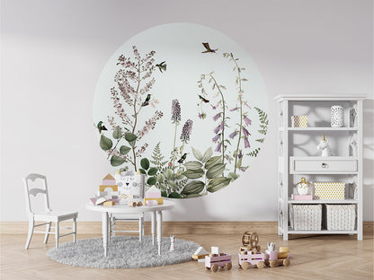 Hummingbird Hedge wall circle sticker by Artehub