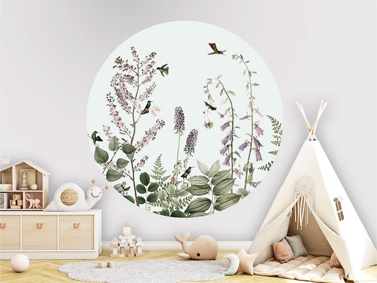 Hummingbird Hedge wall circle sticker by Artehub