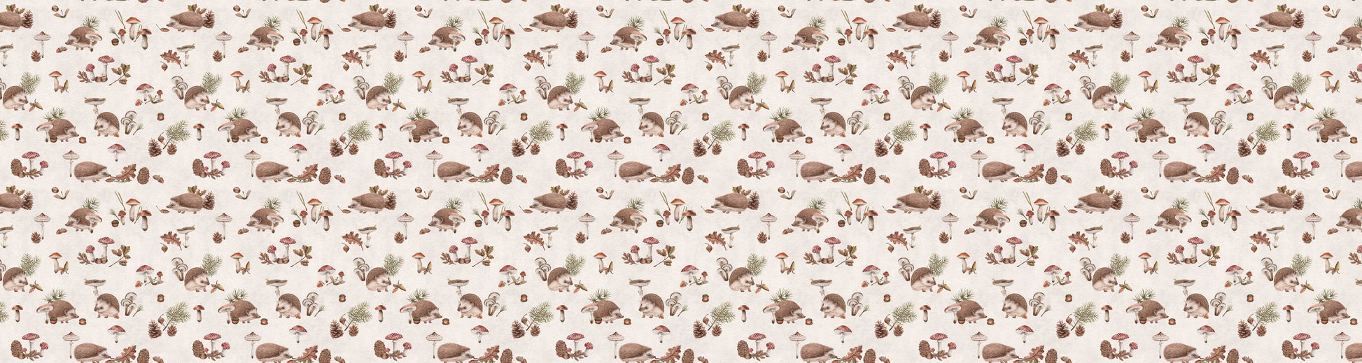 Happy Hedgehog - White European wallpaper motif design for kids room — Artehub Egypt
