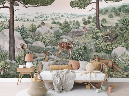 Happy Hills luxury wallpaper in kids room interior — Artehub Egypt