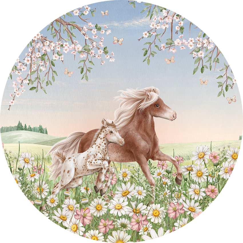 Happy Horses wall circle sticker by Artehub