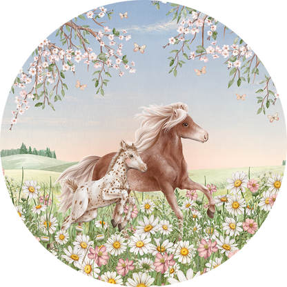 Happy Horses wall circle sticker by Artehub