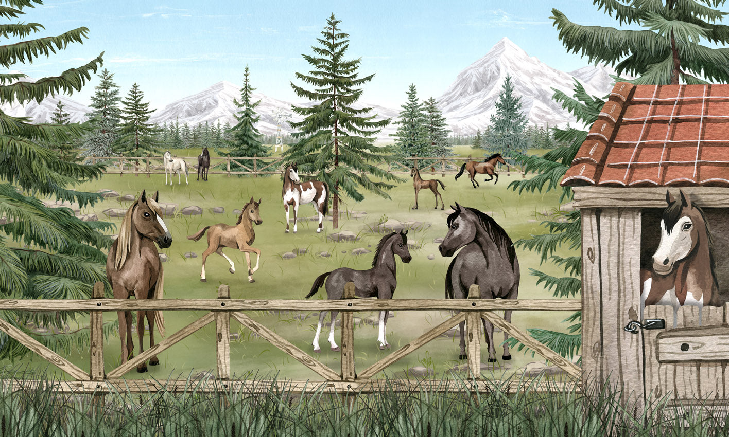 Horse Haven mural wallpaper design — premium wallpaper by Artehub Egypt
