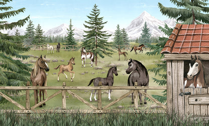 Horse Haven mural wallpaper design — premium wallpaper by Artehub Egypt