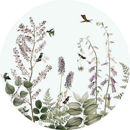 Hummingbird Hedge wall circle sticker by Artehub