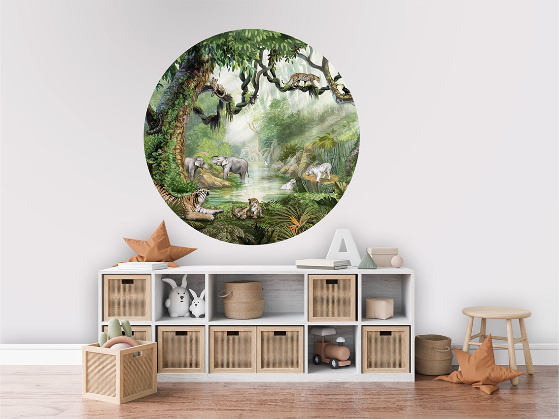 Jungle Cats wall circle sticker by Artehub
