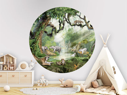Jungle Cats wall circle sticker by Artehub