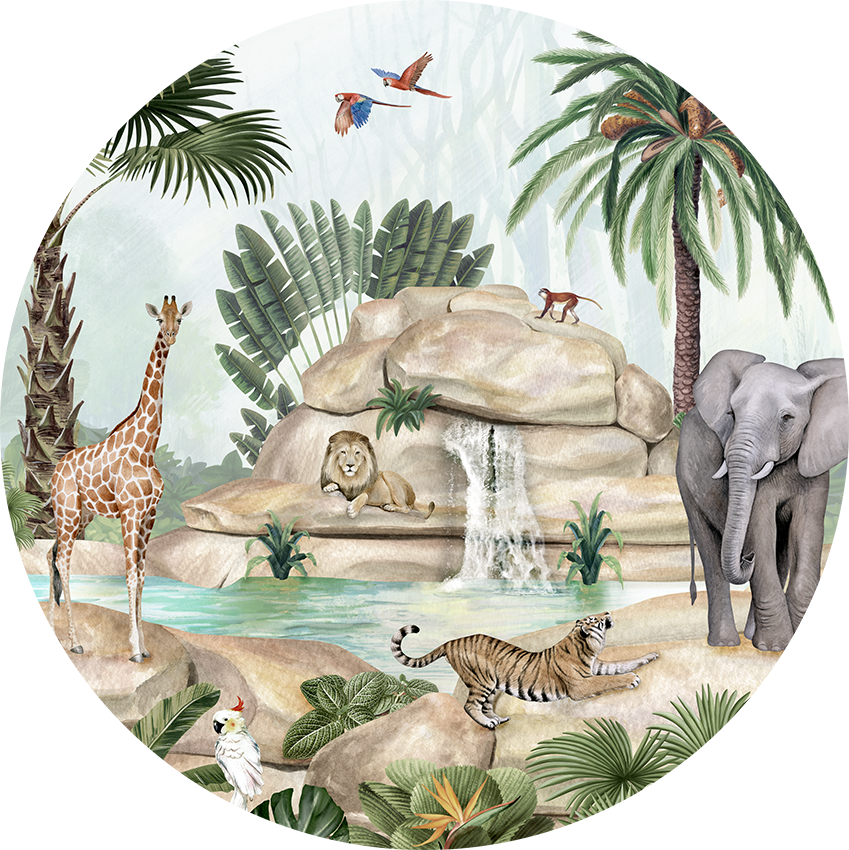 Jolly Jungle wall circle sticker by Artehub
