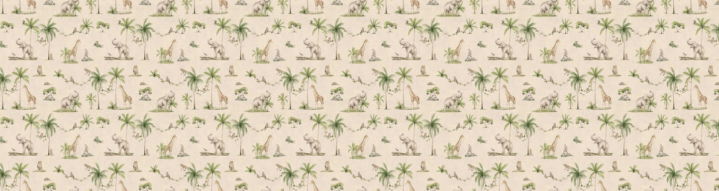 Joyful Jungle - Sand European wallpaper motif design for kids room — Artehub Egypt