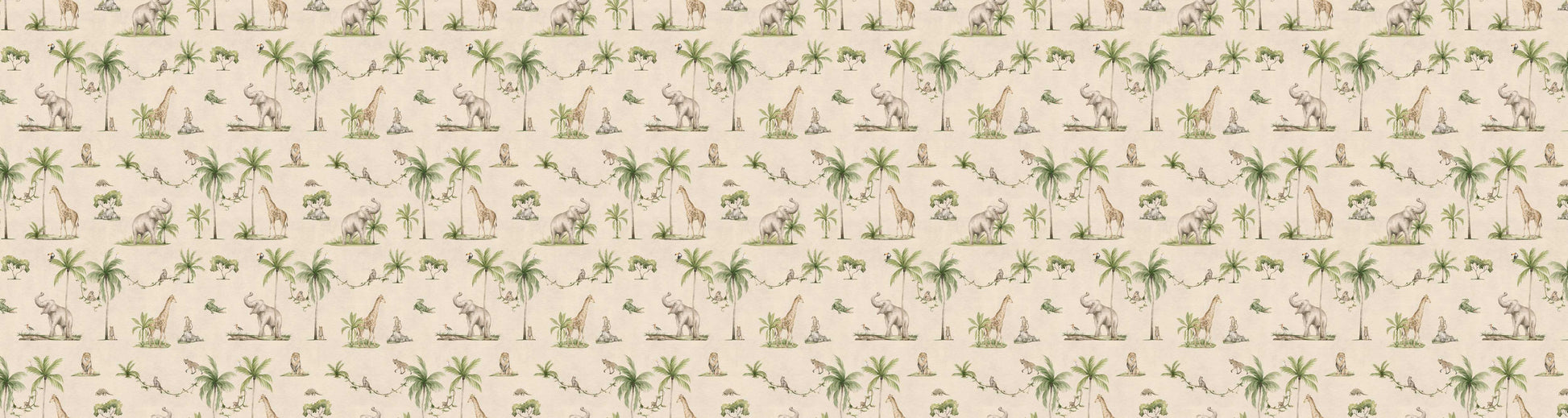 Joyful Jungle - Sand European wallpaper motif design for kids room — Artehub Egypt
