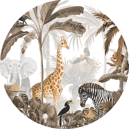 Jungle Jive Sepia wall circle sticker by Artehub