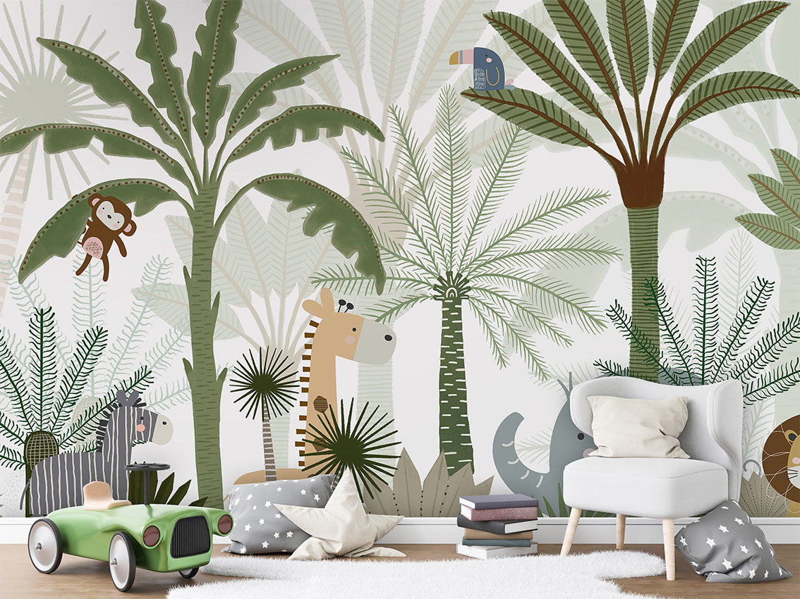 Jungle_Joy kids room wallpaper interior — premium wallpaper by Artehub Egypt